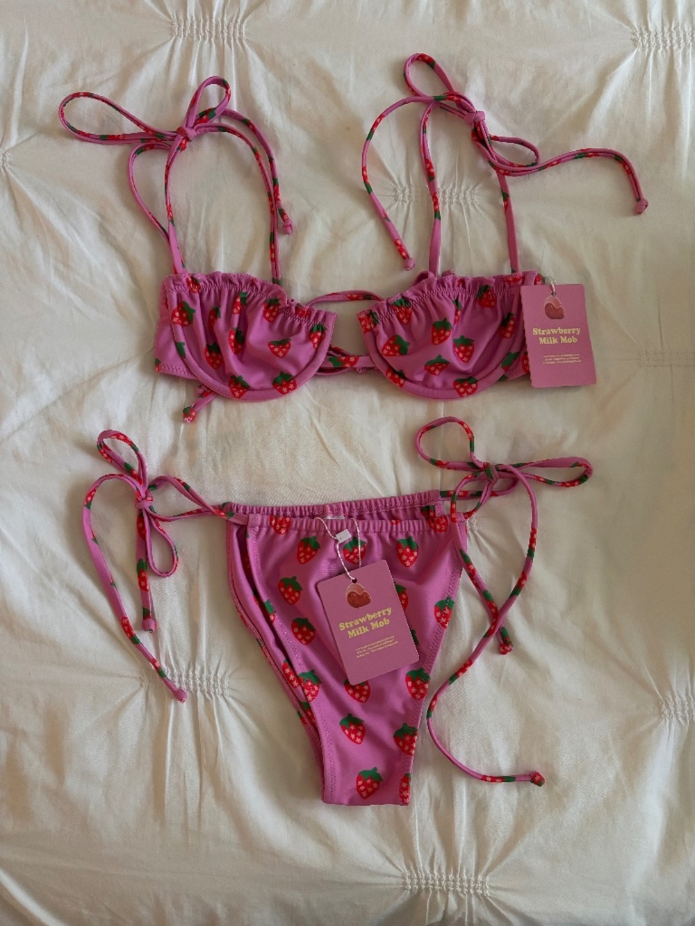 Strawberry Milk Mob Fragola Bikini Set NWT | Strawberry Swimsuit | Size S